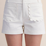 Seaside Scallop Detail Pocket Shorts