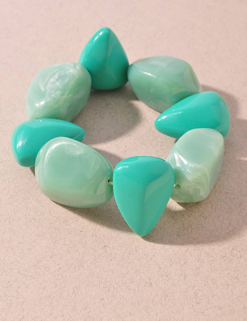 Color Pop Resin Bead Stretch Bracelet Set