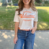Tennessee Vols Football Stencil Off White Cropped Tee