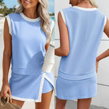 Pre-Order Textured Women Tank and Skort 2-Piece Set