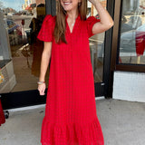 Sweet memories red eyelet dress
