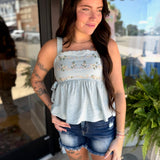 Sage & Sweetness Embroidered Tank