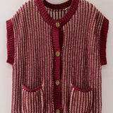 Fall Days Rib Knit Vest Cardigan