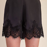 Satin Short With Lace Trim Detail