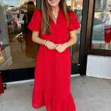 Sweet memories red eyelet dress