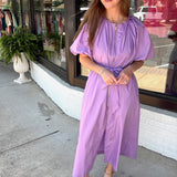 Lavender Luxe Zip Midi Dress