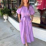 Lavender Luxe Zip Midi Dress