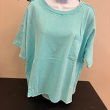 Acid Wash Exposed Seam Oversized Tee