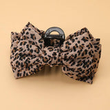 Leopard Print Bow Hair Claw Clips