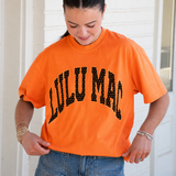 Lulu Mac Polka Dot Adult Burnt Orange Comfort Colors Tee