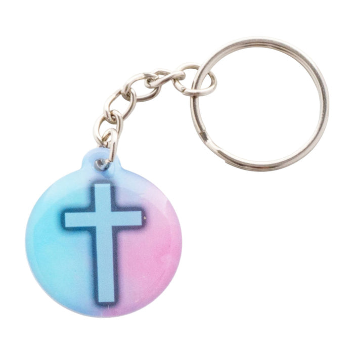 Tap To Pray Acrylic Keychain - Pastel + Cross