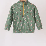 Green Mallard Zip Pullover