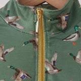 Green Mallard Zip Pullover
