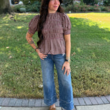 Call It Country Plaid Smocked Top
