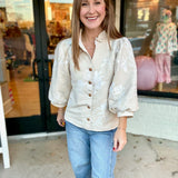 Elegant Petal Puff Sleeve Top