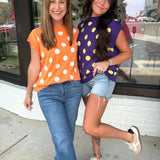Gameday Polka Dot Sleeveless Knit Top