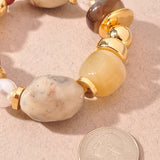 MARBLED BEAD PEARL BRACELET