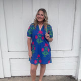 Bold Bloom Embroidered Shift Dress