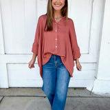Terracotta Button Down