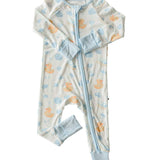 Convertible Bamboo Zip Romper | Bubble Duckies Blue