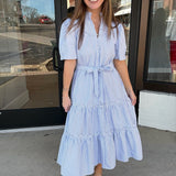 Coastal Charm Stripe Midi Dress