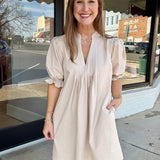 Puff Sleeve Mini Dress