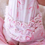 Ruffle Bamboo Zipper Footie | Blooming Butterflies