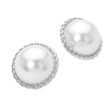 Bold Classic Dome Pearl Earrings