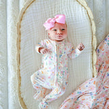 Ruffle Bamboo Zipper Footie | Loosey Goose