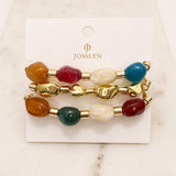 Irregular Resin & Gold Nugget Beaded Bracelet Set