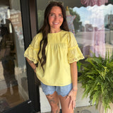 Lemon Drop Lace Top