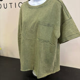 Acid Wash Exposed Seam Oversized Tee