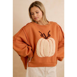 OVERSIZED PUMPKIN PATCH PULLOVER SWEATSHIRT