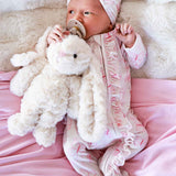 Ruffle Bamboo Zipper Footie | Blooming Butterflies