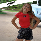 LM-KSH-1010-Black Mini Polka Dot KIDS SHORTS