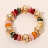 Chunky Mixed Disc Beaded Stretch Bracelet