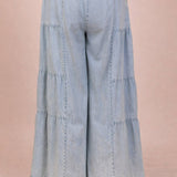 Tiered Layers Mineral Washed Chambray Pants