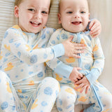 Convertible Bamboo Zip Romper | Bubble Duckies Blue