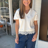 Social Lace Hem Top