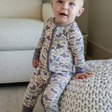 Convertible Bamboo Zip Romper | Camo Cutie