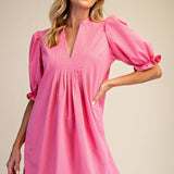 Puff Sleeve Mini Dress