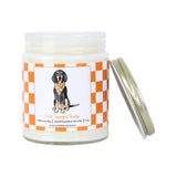 Bluetick Coonhound Checkerboard Candle