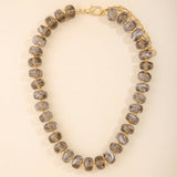 Marbled Chunky Rondelle Bead Statement Necklace