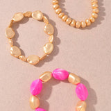 Color Beaded Stretch Bracelet Set