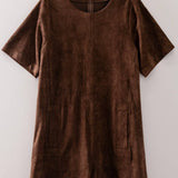 Dancing Days Suede Short Sleeve Romper