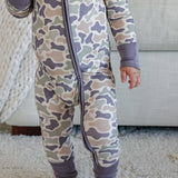 Convertible Bamboo Zip Romper | Camo Cutie