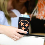 Black/Orange Tri Star Can Cooler