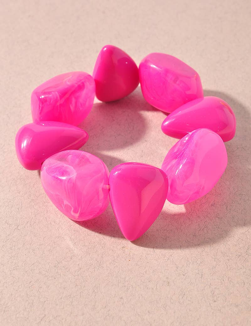 Color Pop Resin Bead Stretch Bracelet Set
