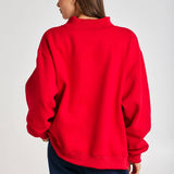 Embroidered "JESUS" Mock Neck Sweatshirt