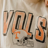 Tennessee Vols Helmet Fade Off White Thrifted Tee